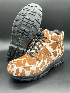 Nike Air Max Goadome Boots Cacao Wow Cow Print Pony  IO4635 100 Mens SIZE 10.5